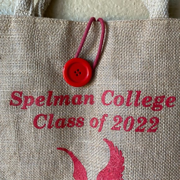 Spelman College Class of 2022 Burlap Shoulder Tote Eco Friendly Shopping Bag - Picture 2 of 14